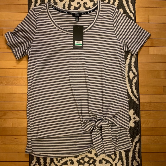 Jones New York Tops - NWT Tie Front Striped Tee Jones New York Tops - NWT Tie Front Striped Tee